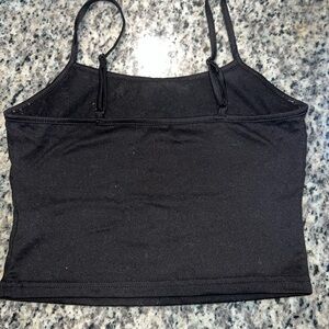 Black Spaghetti Strap Crop Top